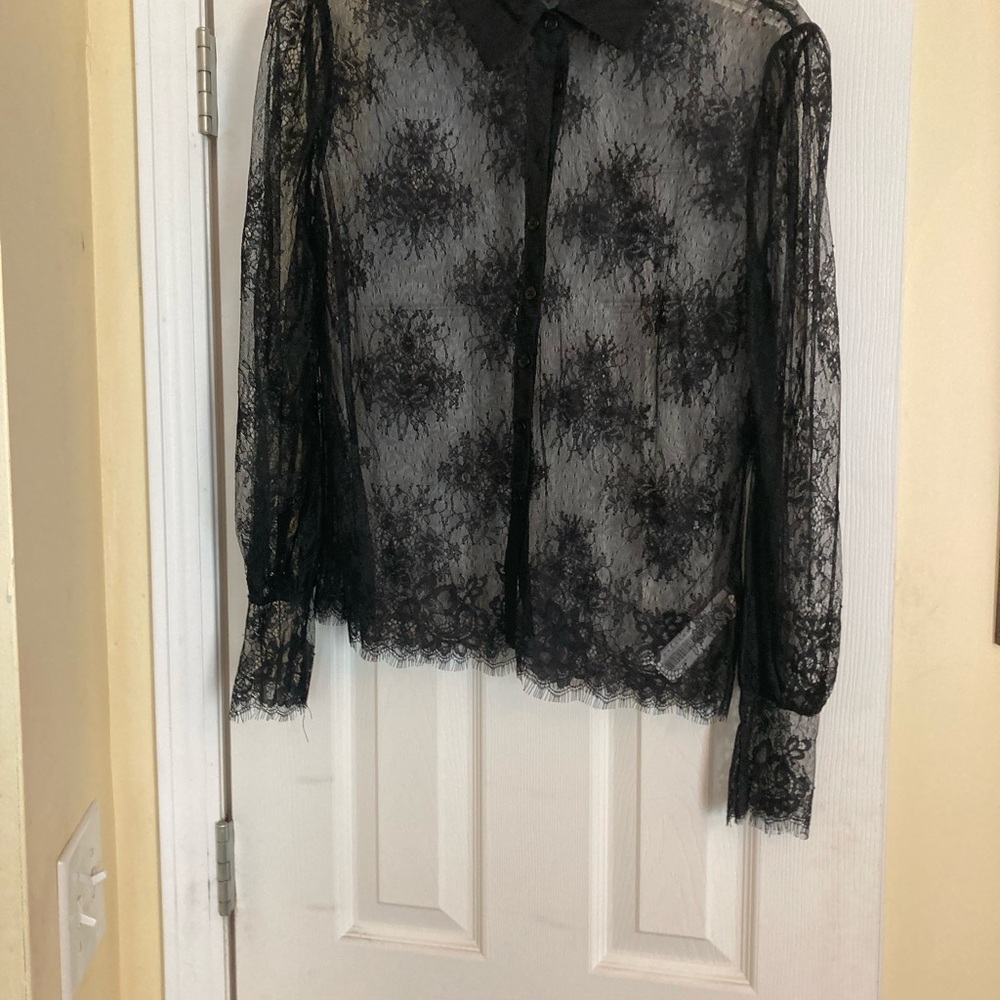 Elegant Black Lace Women's Top
